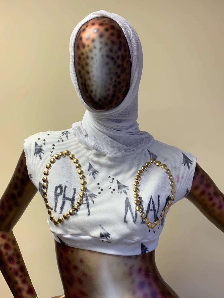 Alpha Male Studded Sweatshirt Top With Hood product image