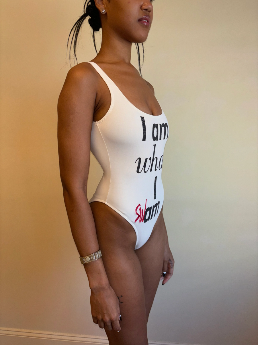 80s Moshchino 'I Am What I Swam' Swimsuit product image