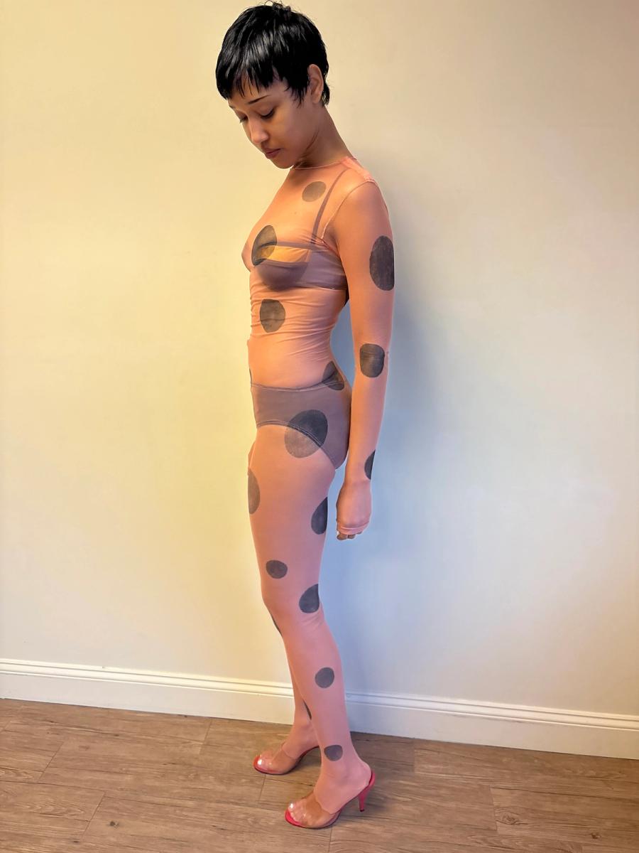 Polka Dot Illusion Net Bodysuit product image