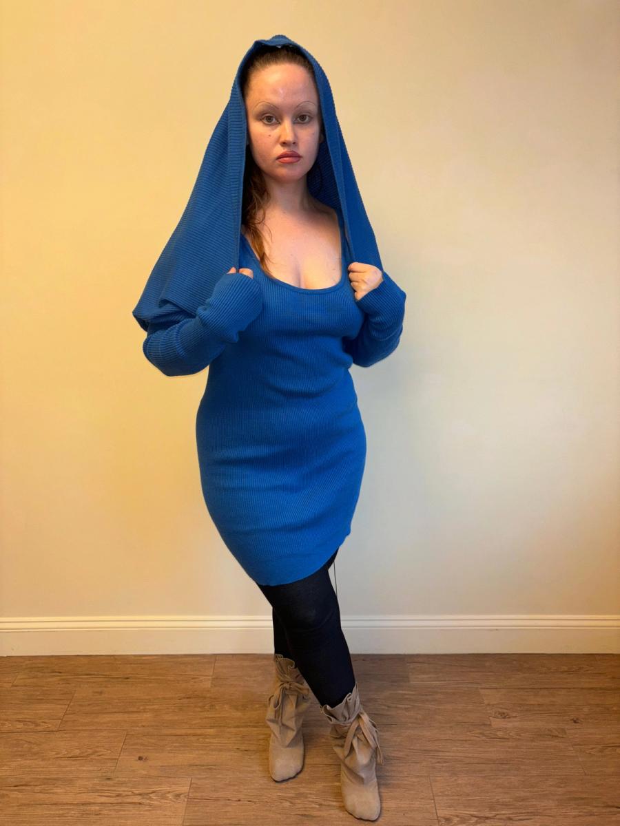 80s Angelo Tarlazzi Blue Dress with Shrug product image