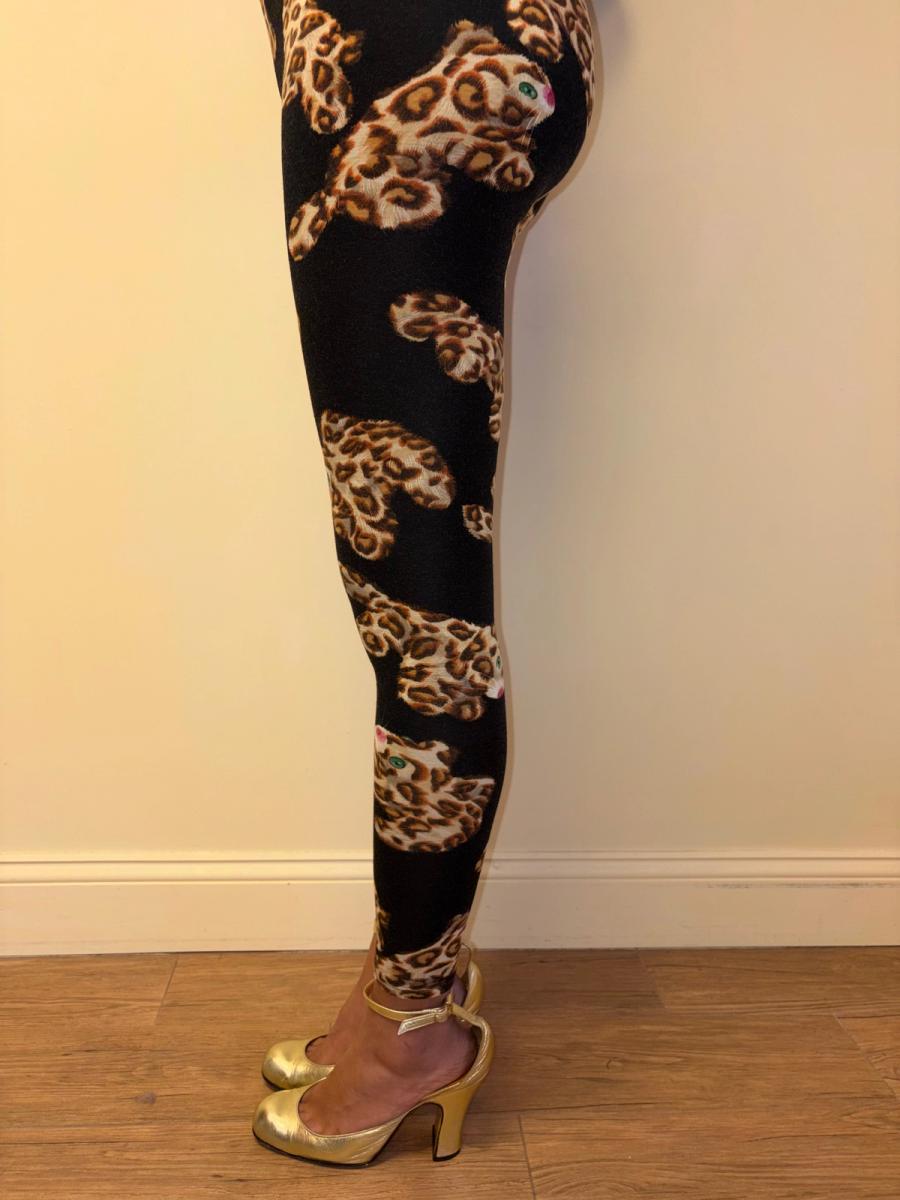 80s Yvan & Marzia Stuffed Leopard Print Bodysuit product image