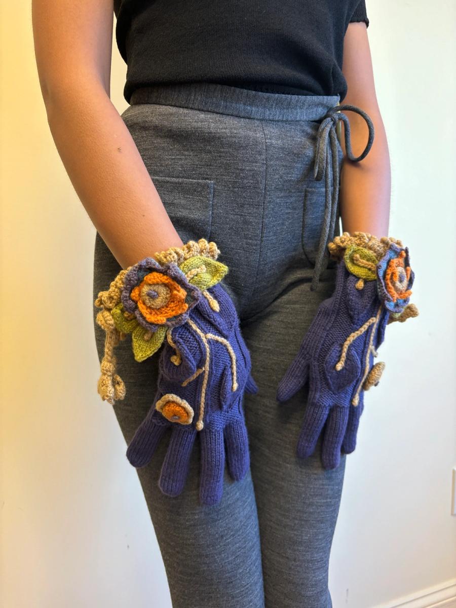 Vivienne Westwood 'On Liberty' Gloves with Crocheted Dimensional Flowers product image