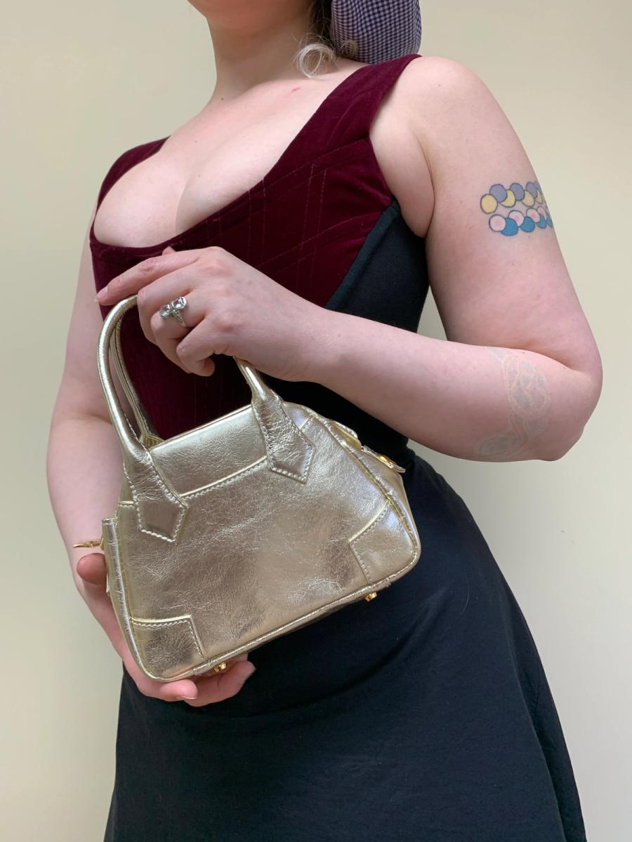 Vivienne Westwood Gold Leather Mini Purse Orb Lining product image