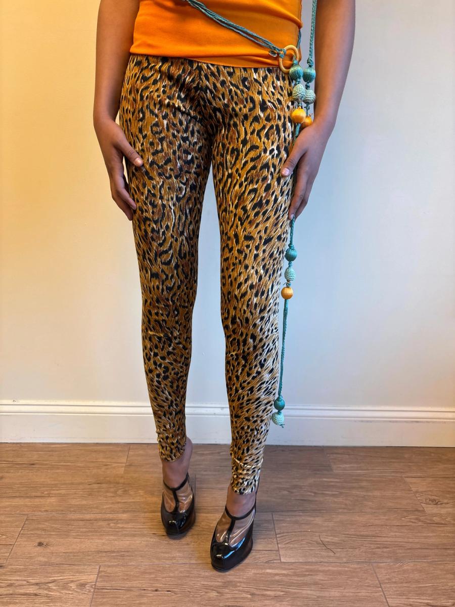 80s Norma Kamali Cheetah Print Leggings product image