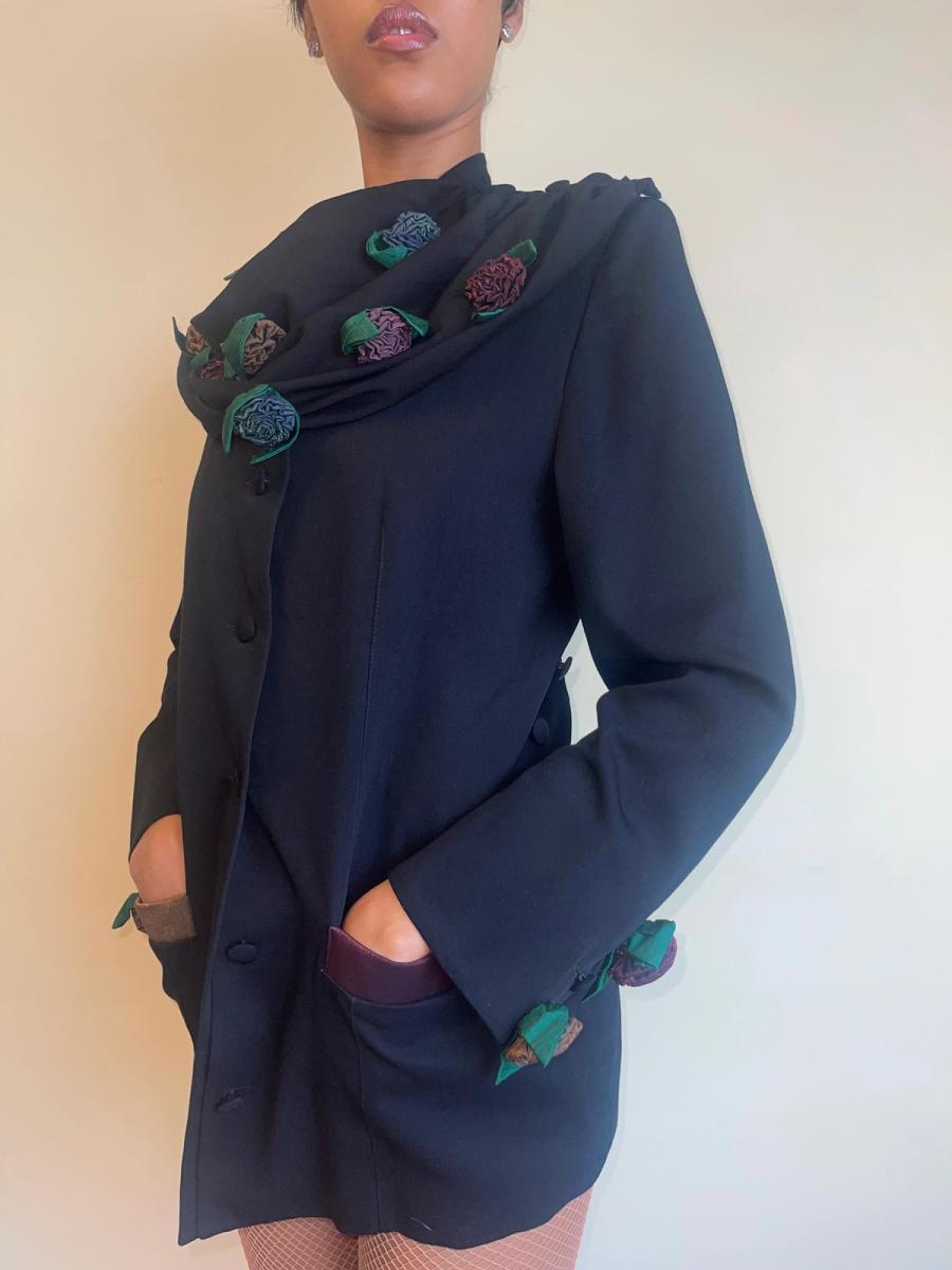 1980s Günther Schlamor Dimensional Flower Blazer product image