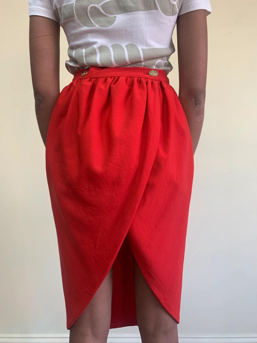 1990s Westwood Red Tulip Bustle Skirt product image