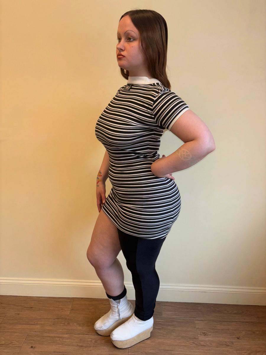 90s D&G Striped Ribbed Dress  product image