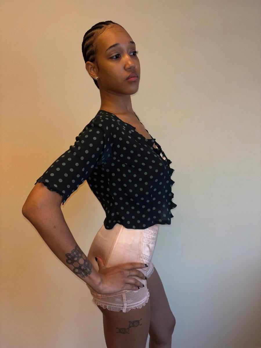 30s Polka Dot Top with Jagged Hem product image