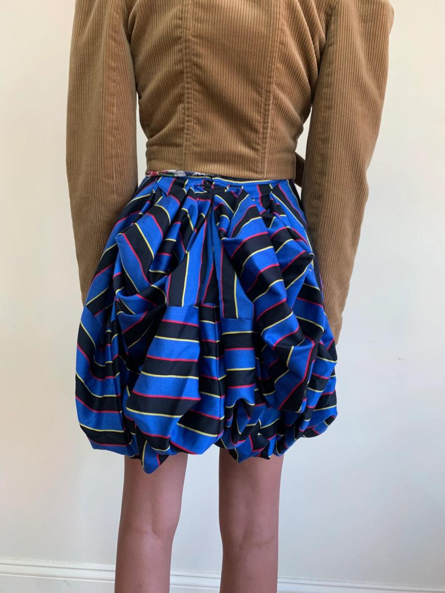 90s Obscure Desire of Bourgeoisie Striped Bustle Miniskirt product image