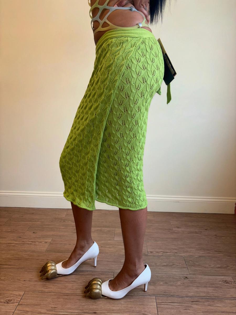 90s Beauty: Beast Knit Leaf Wrap Skirt product image