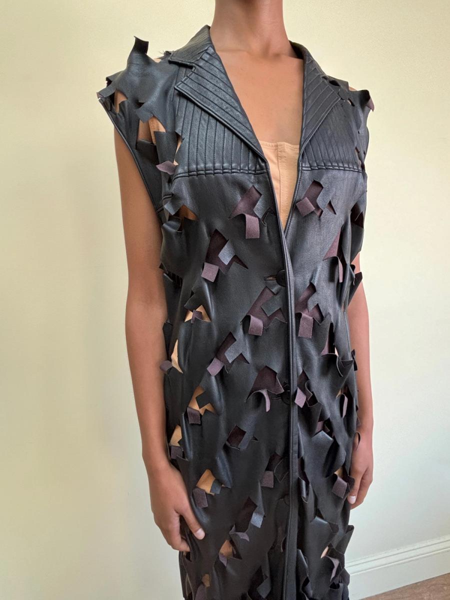 90s Yoshiki Hishinuma Leather Cutout Vest Dress product image