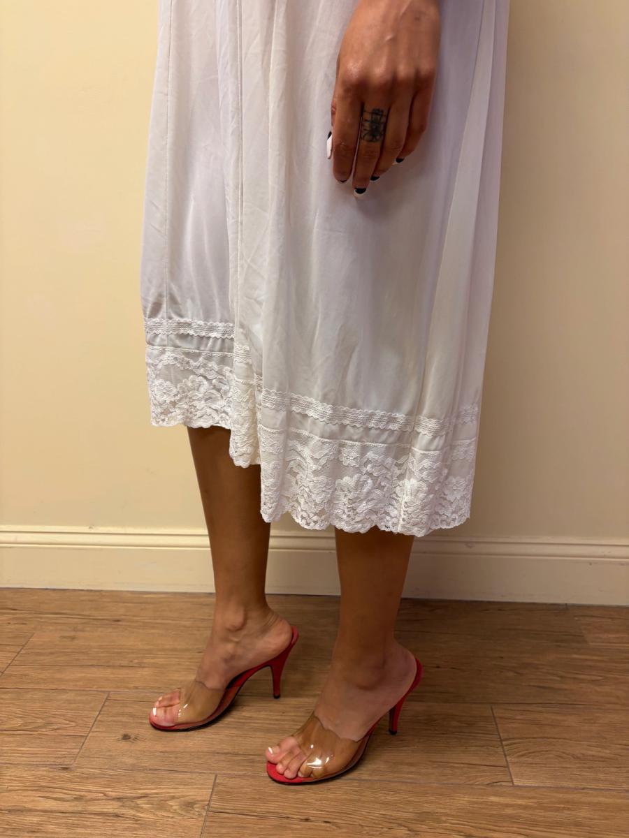 Yeah Right!! White Patchwork Slip Dress product image