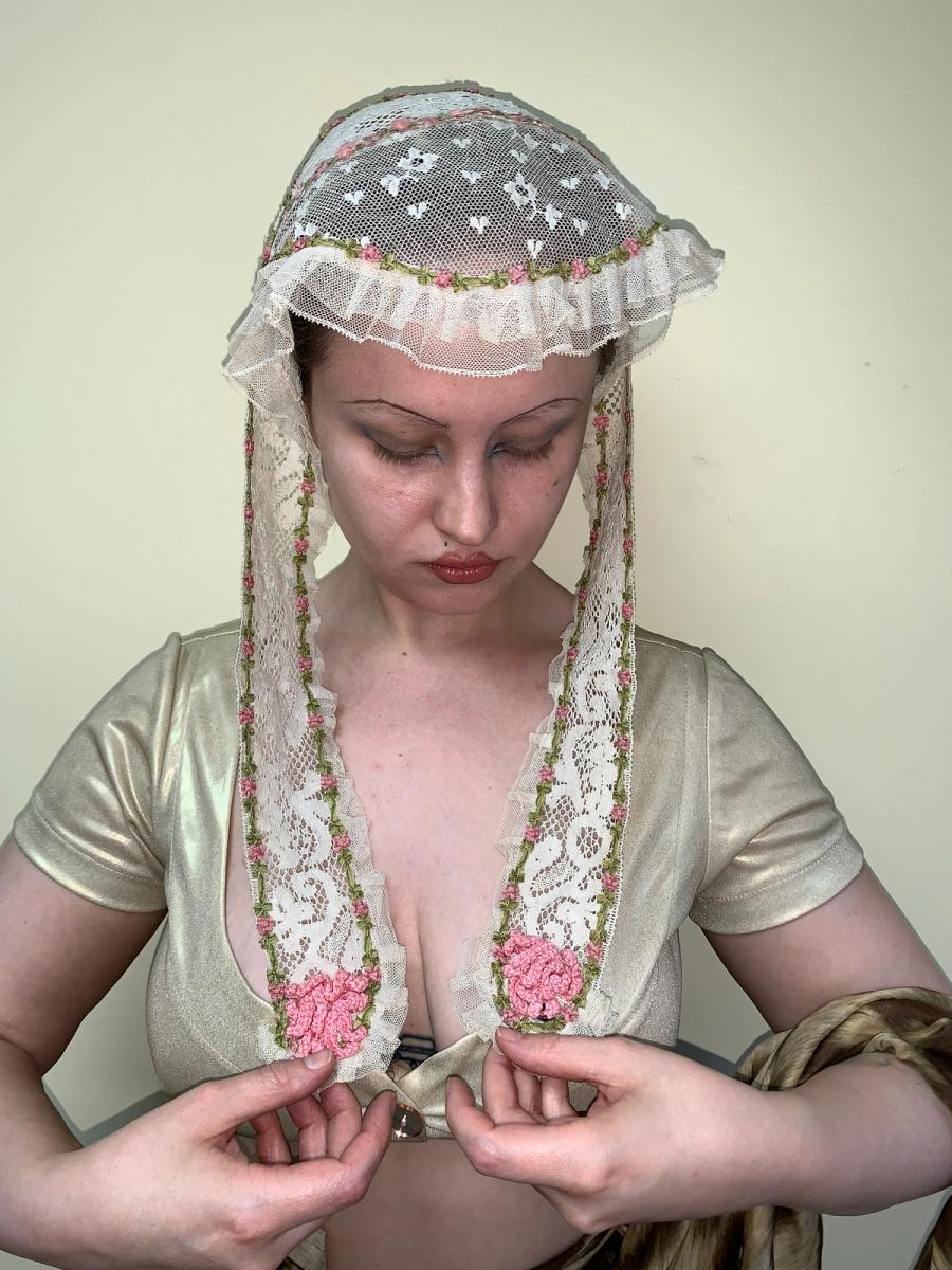 1860s Lace Bang Bonnet with Lappets product image