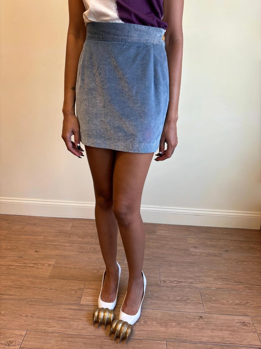 90s Vivienne Westwood Sparkly Velvet Mini Skirt product image