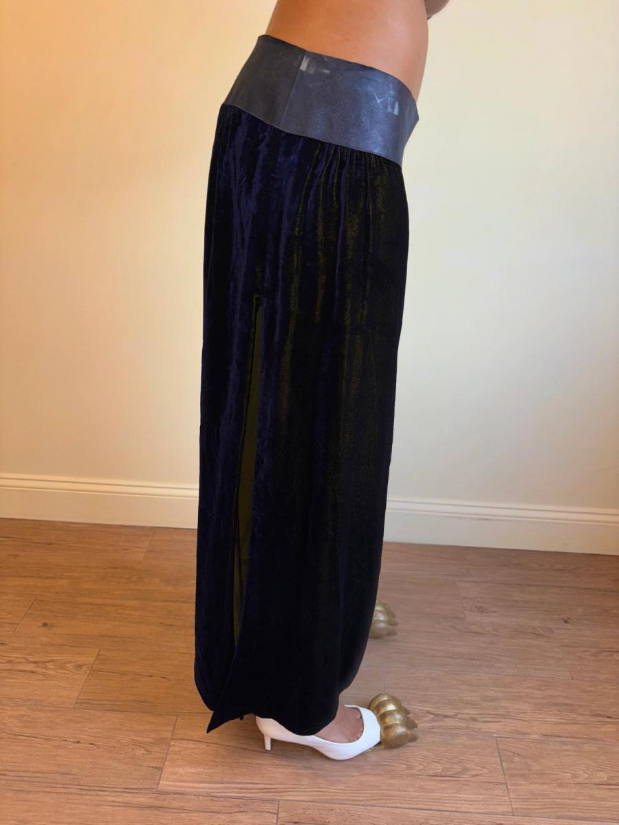 90s Krizia Changeable Velvet & Leather Skirt product image