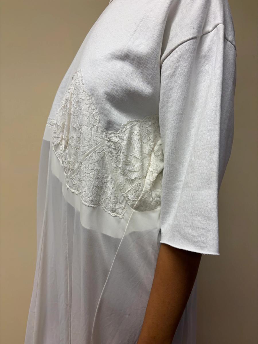 Yeah Right!! White Patchwork Slip Dress product image