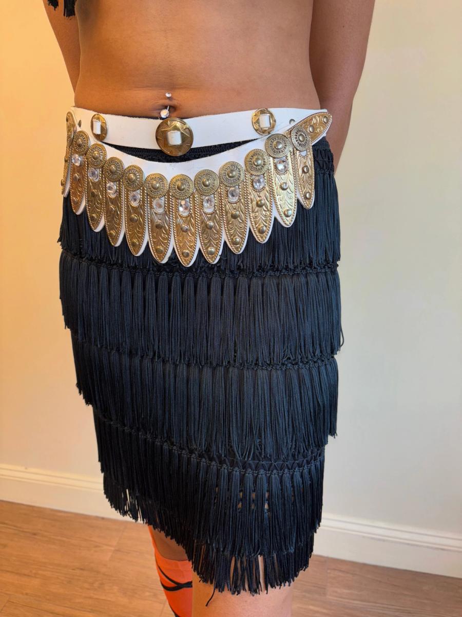 80s French Rhinestone Feather Belt product image