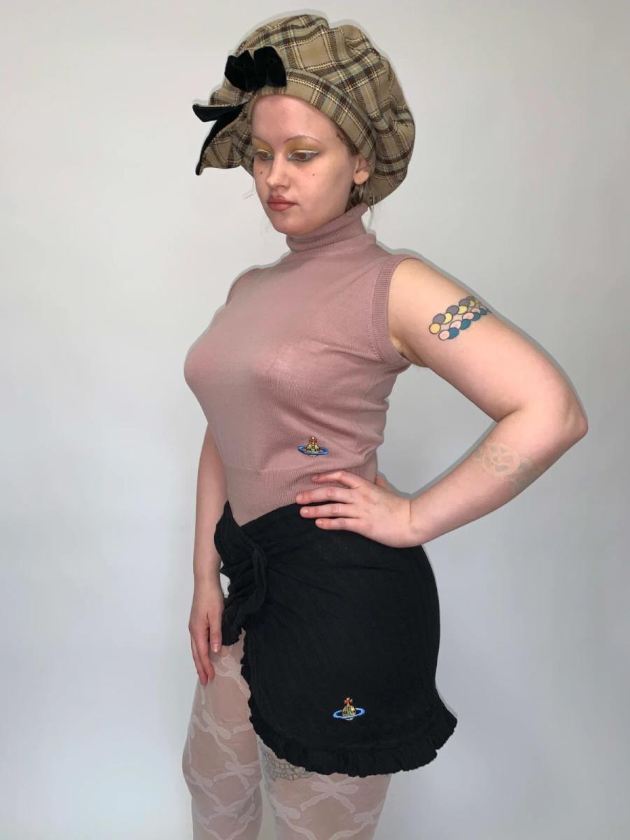 90s Vivienne Westwood Black Pointelle Skirt product image