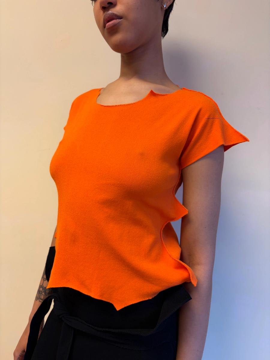 Issey Miyake APOC Jagged Hem Orange Top product image
