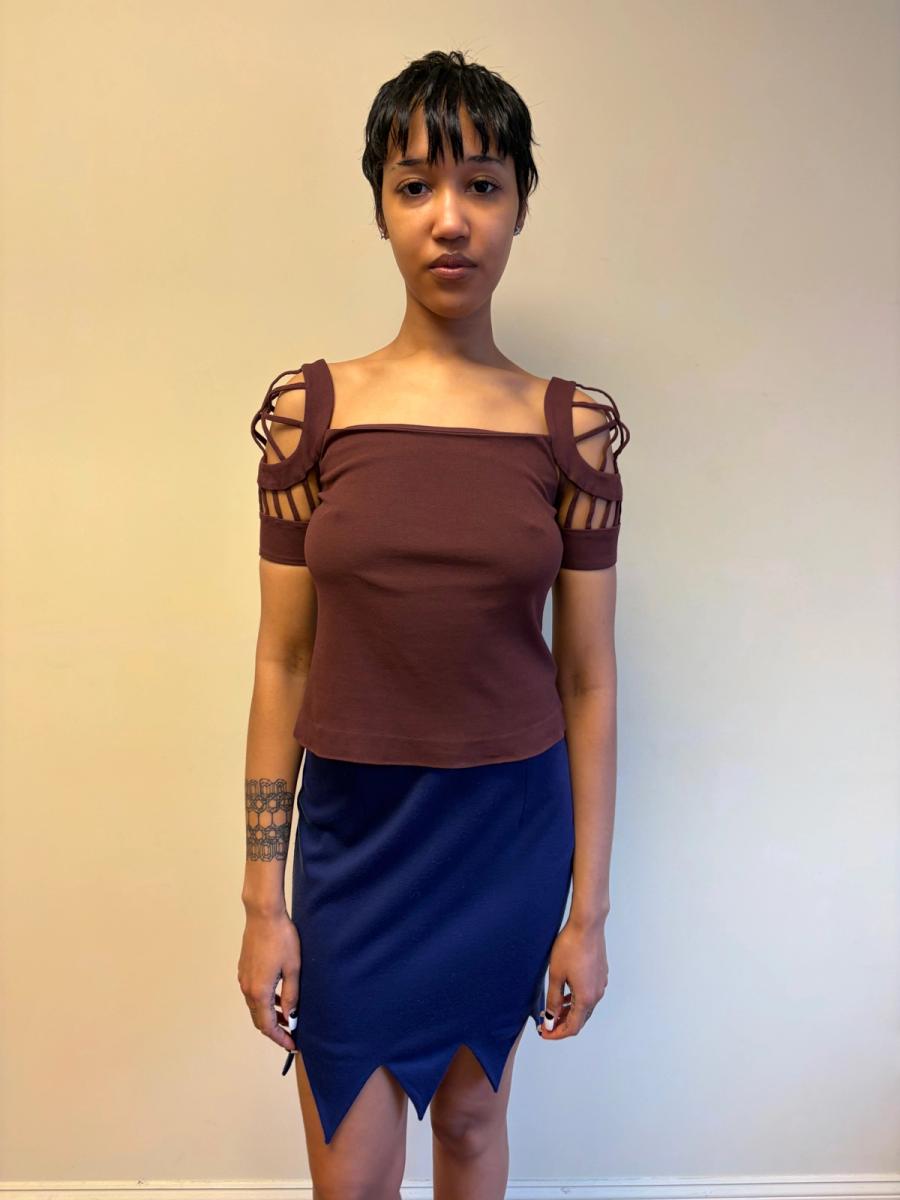 80s Sybilla Cutout Sleeve Top product image