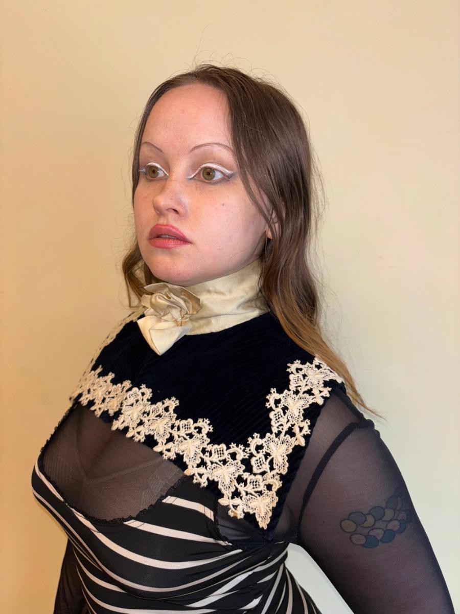 1890s French Corduroy Yoke With Satin Collar product image