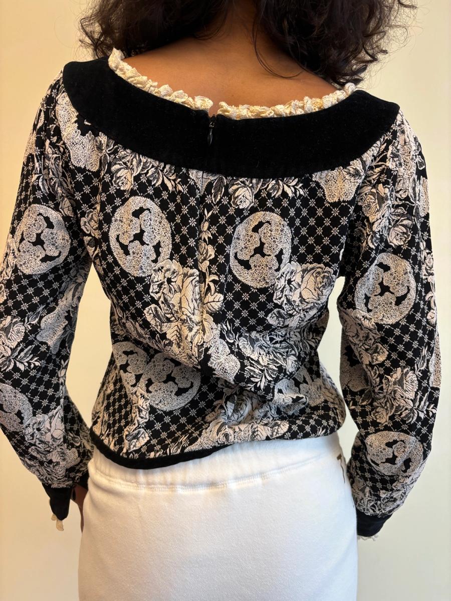 80s Chantal Thomass Velvet Floral Top product image