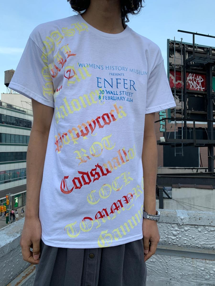 "Enfer" Pus & Blood Text T-shirt - Large product image