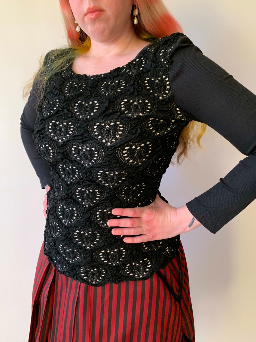 1980s Atsuki Onishi Ruched Heart Sweater product image