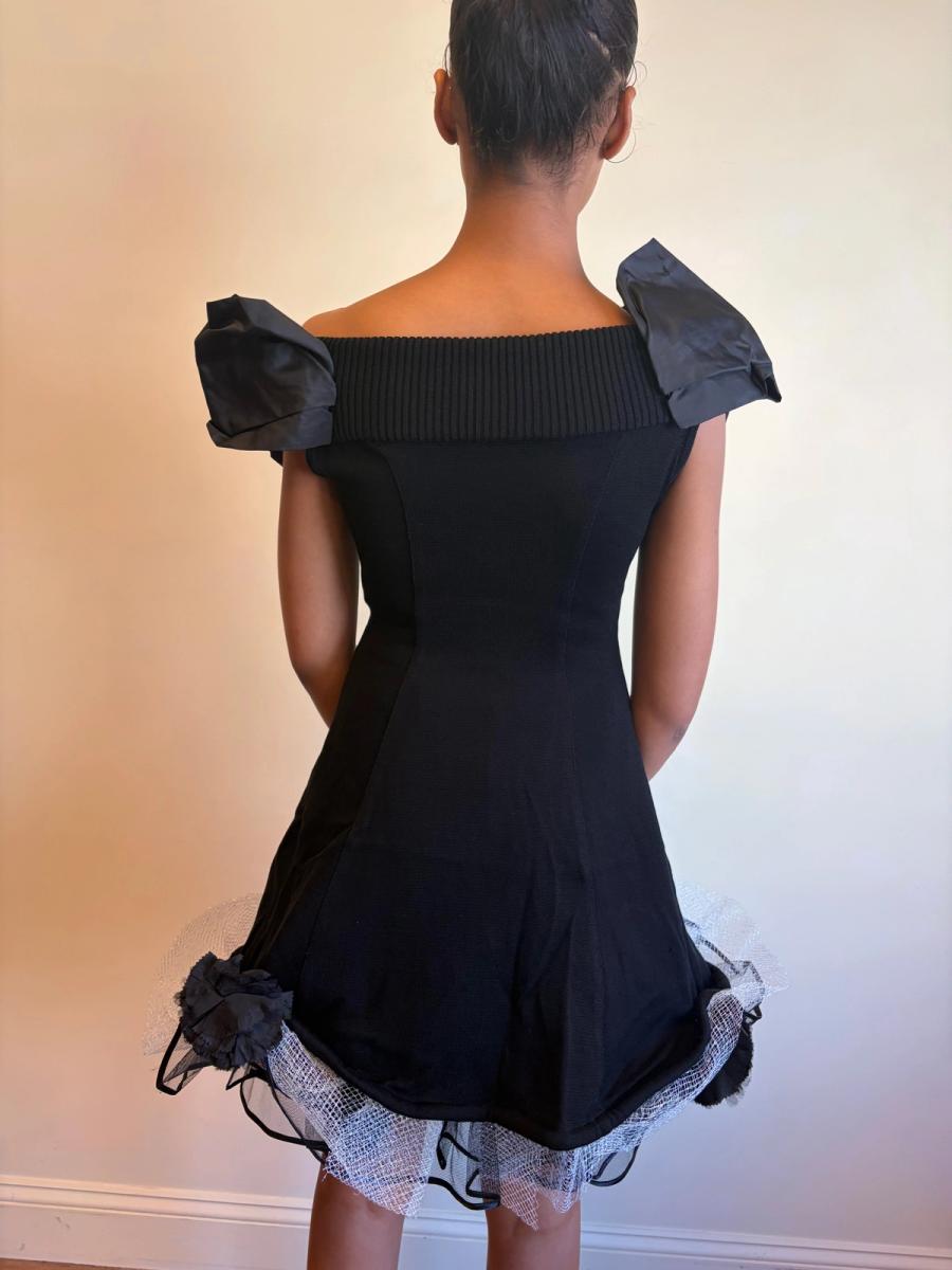 80s Atsuki Onishi Knit Dress with Crinoline and Brooches product image