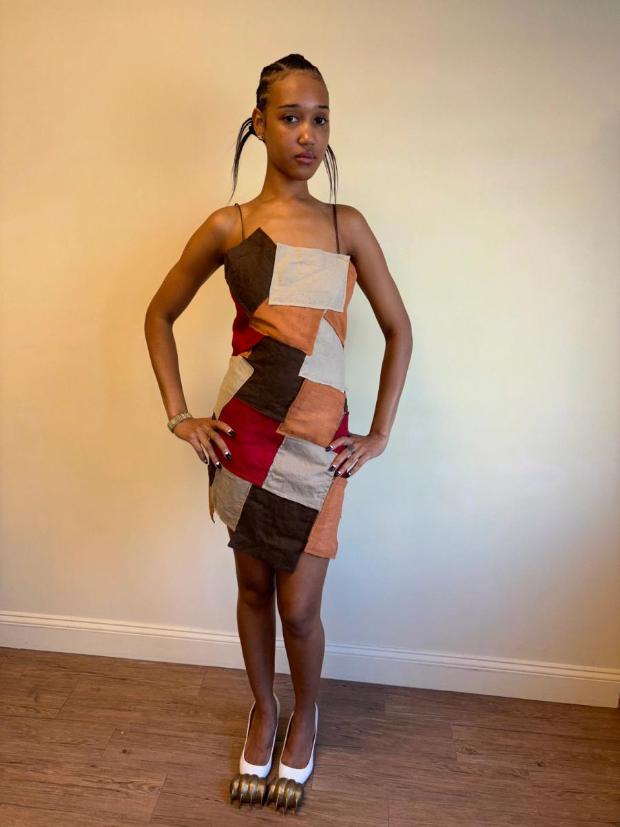 90s Italian Patchwork Dress product image