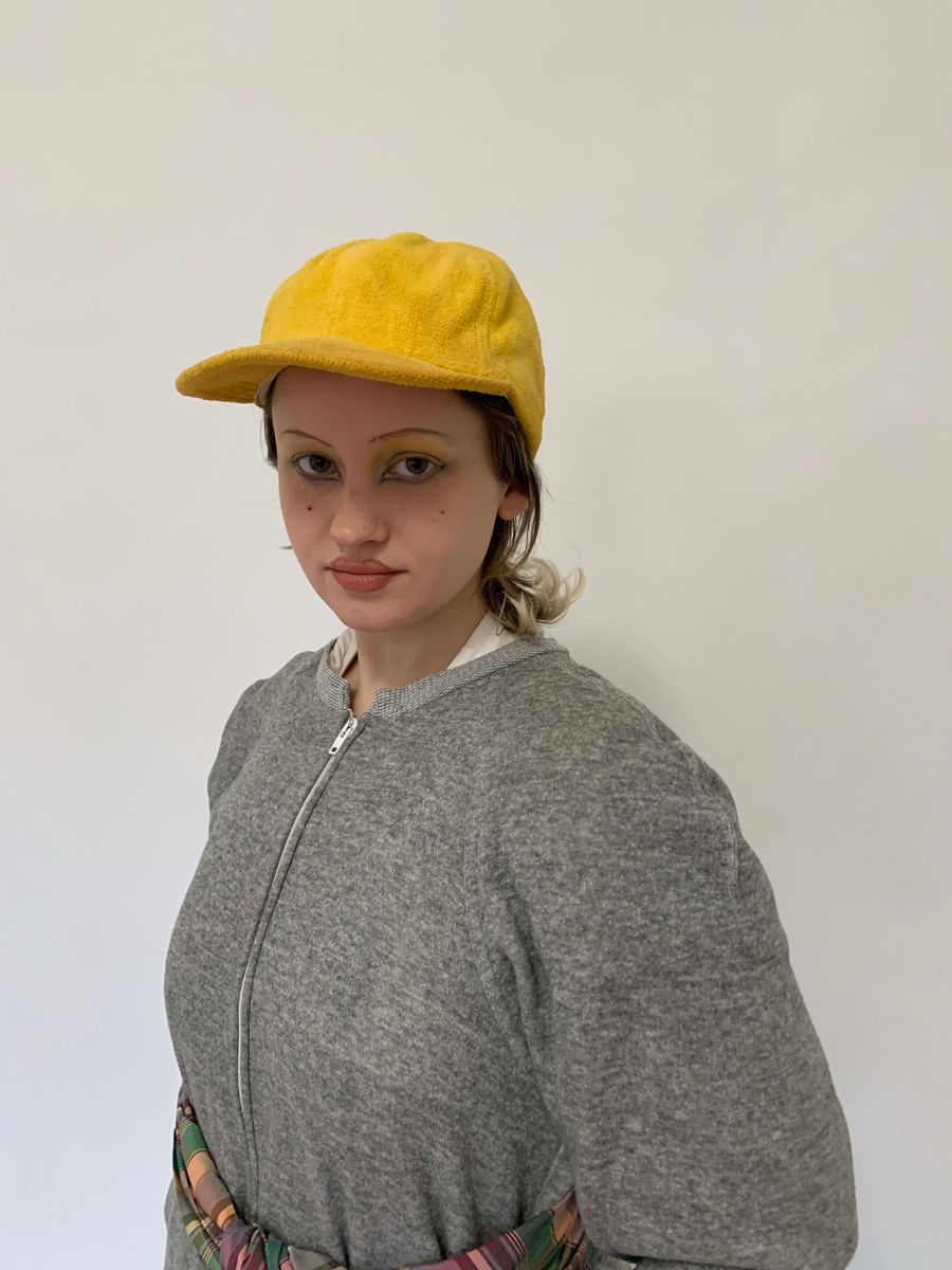 1980s Norma Kamali Terry Cloth Baseball Cap product image