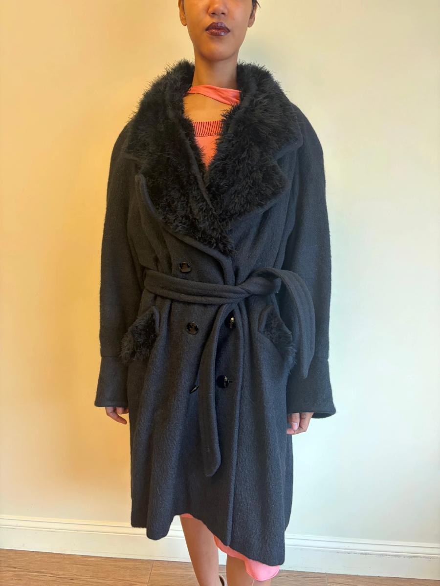 Vintage Chantal Thomass Mohair and Marabou Trench Coat product image