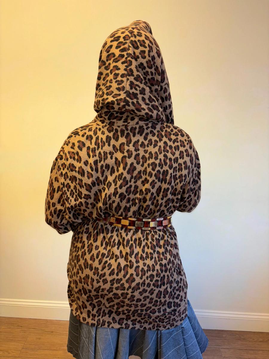 80s Norma Kamali Leopard Sweater with Hood product image