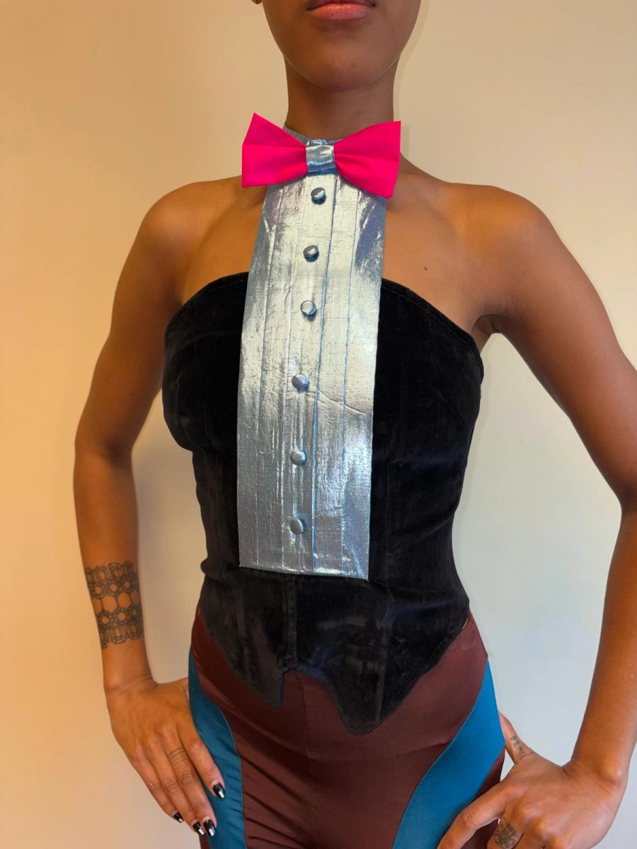 80s Fiorucci Tuxedo Bustier product image