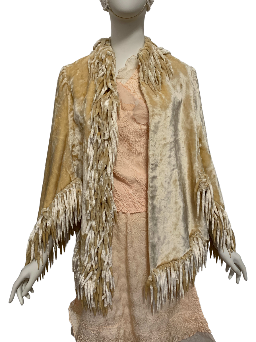 1880s Velveteen Mantle with Icicle Fringe product image