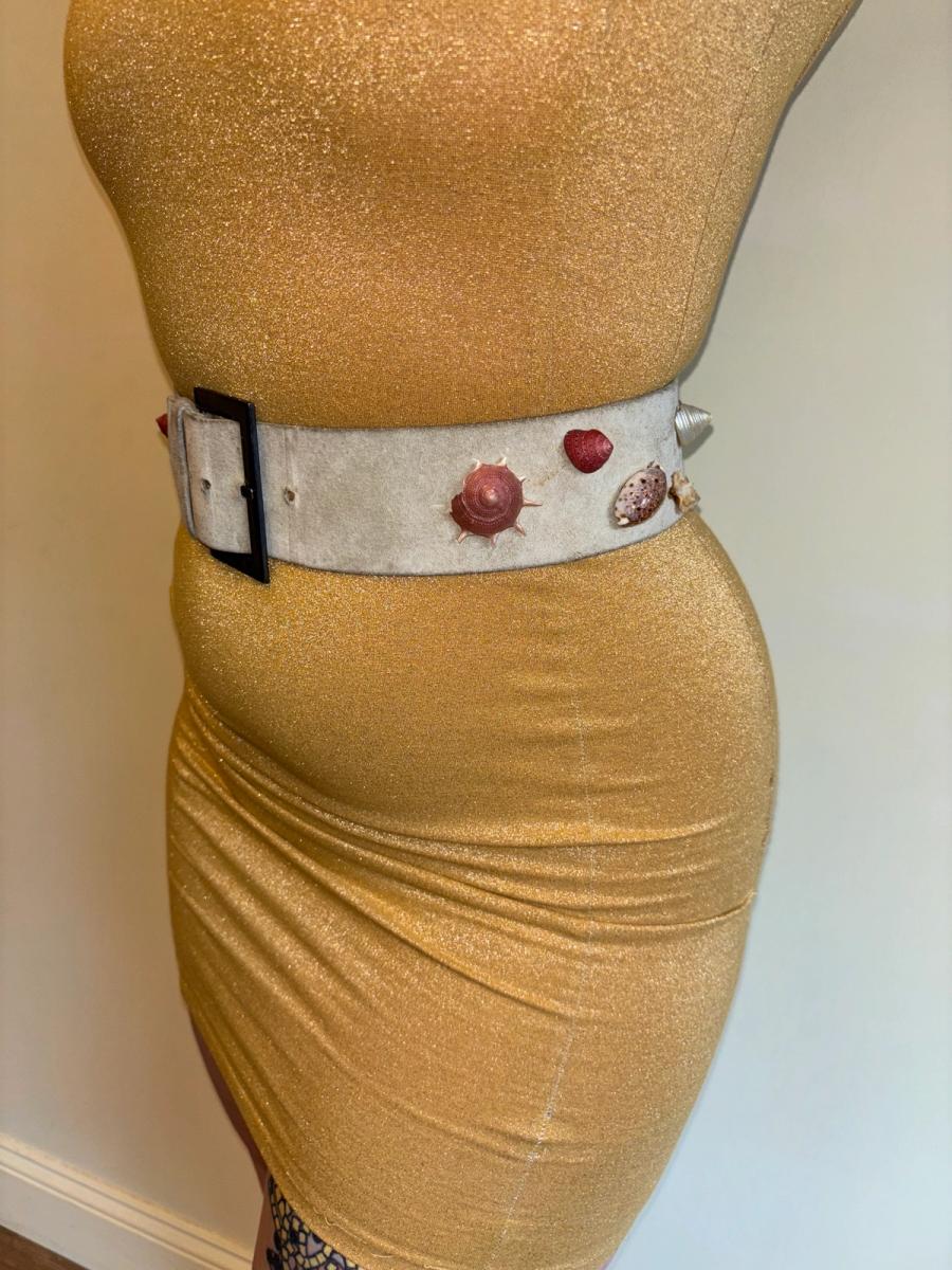 80s Chantal Thomass Suede Shell Belt