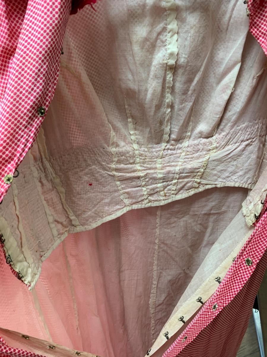 1910 Hot Pink Dotted Dress product image