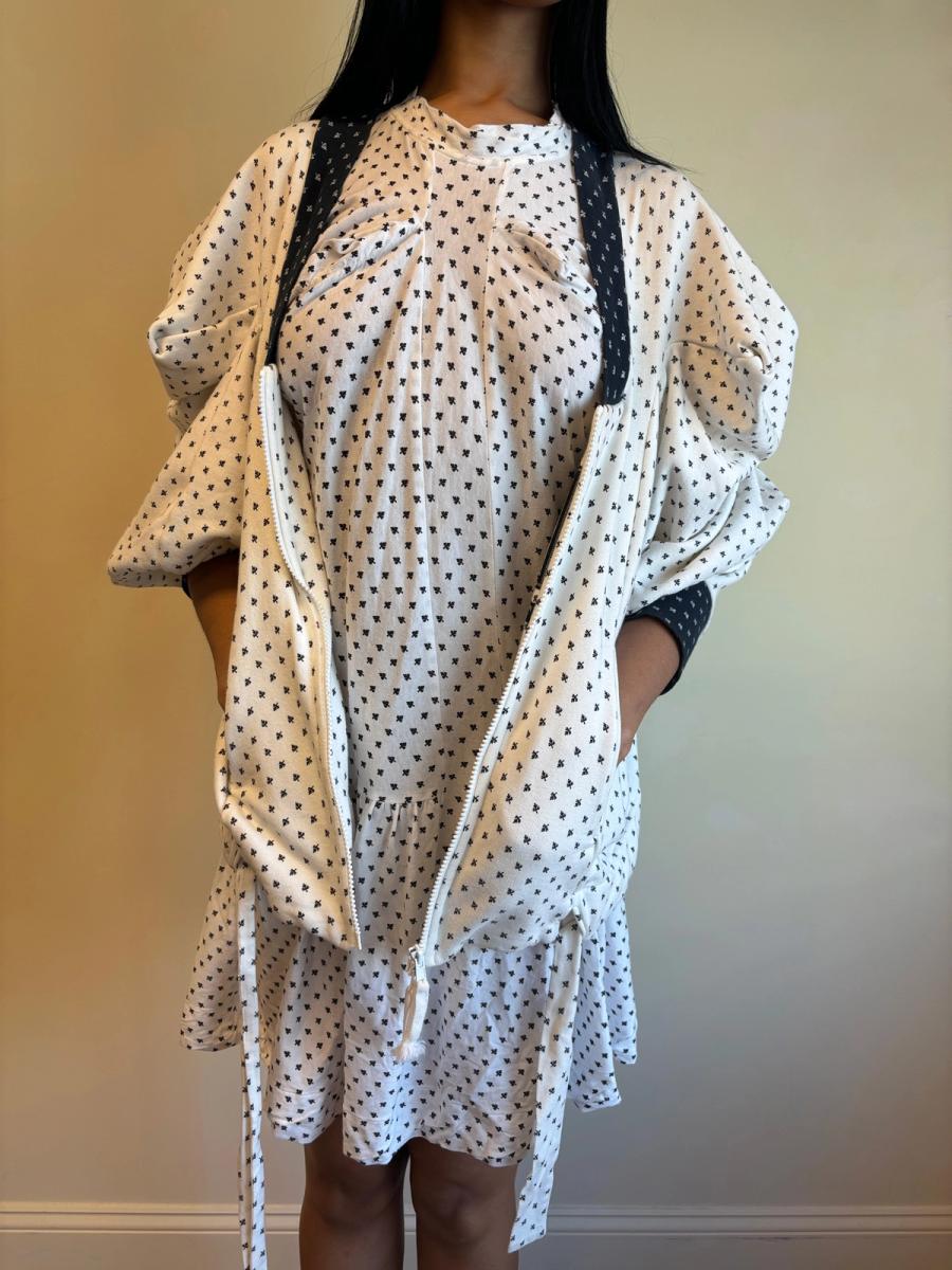 Bernhard Willhelm White Faux Ermine Sweatshirt product image