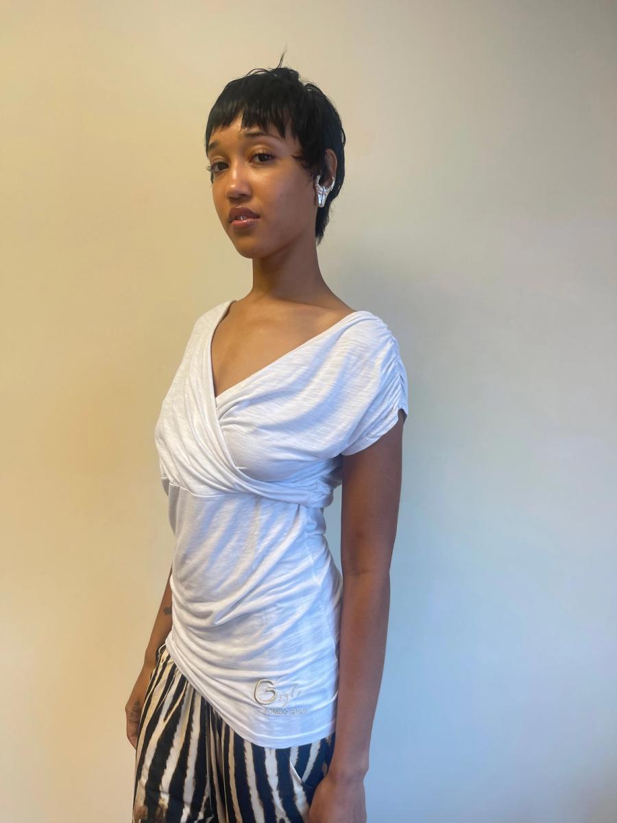 Romeo Gigli White Draped Top product image