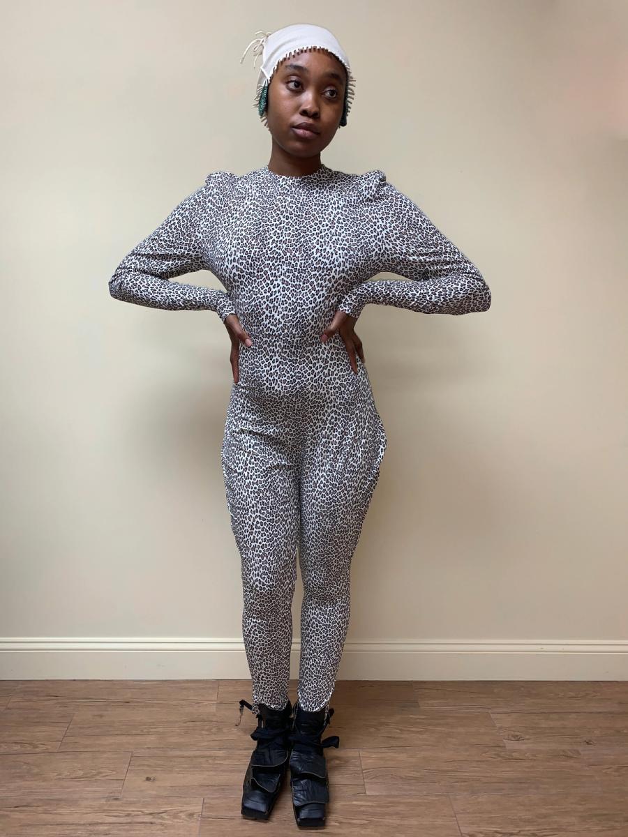 80s Norma Kamali Cheetah Print Bodysuit product image