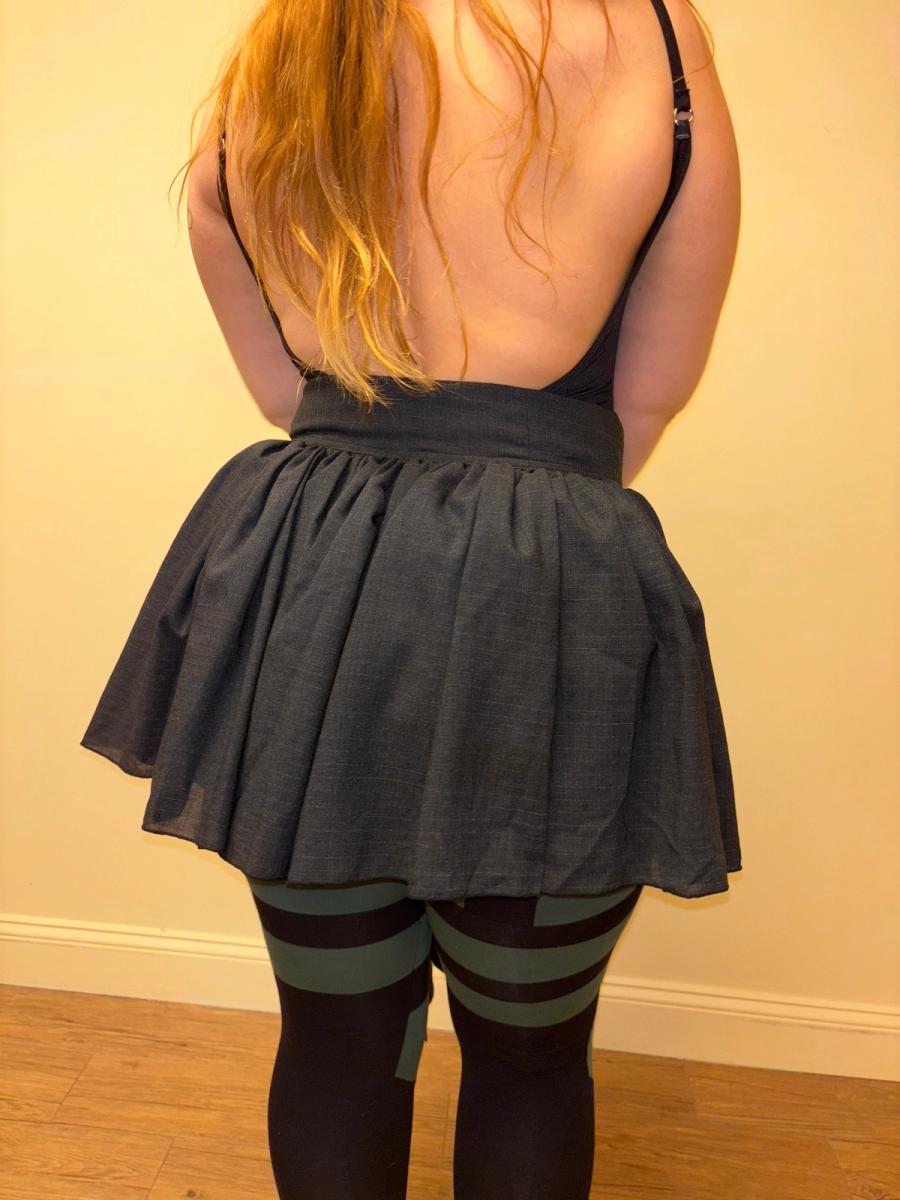 20471120 Pinstripe Miniskirt With Peekaboo Petticoat product image