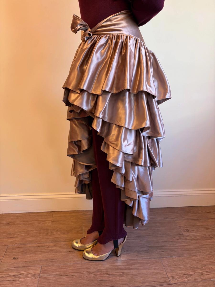 80s Norma Kamali OMO Ruffle Wrap Skirt product image