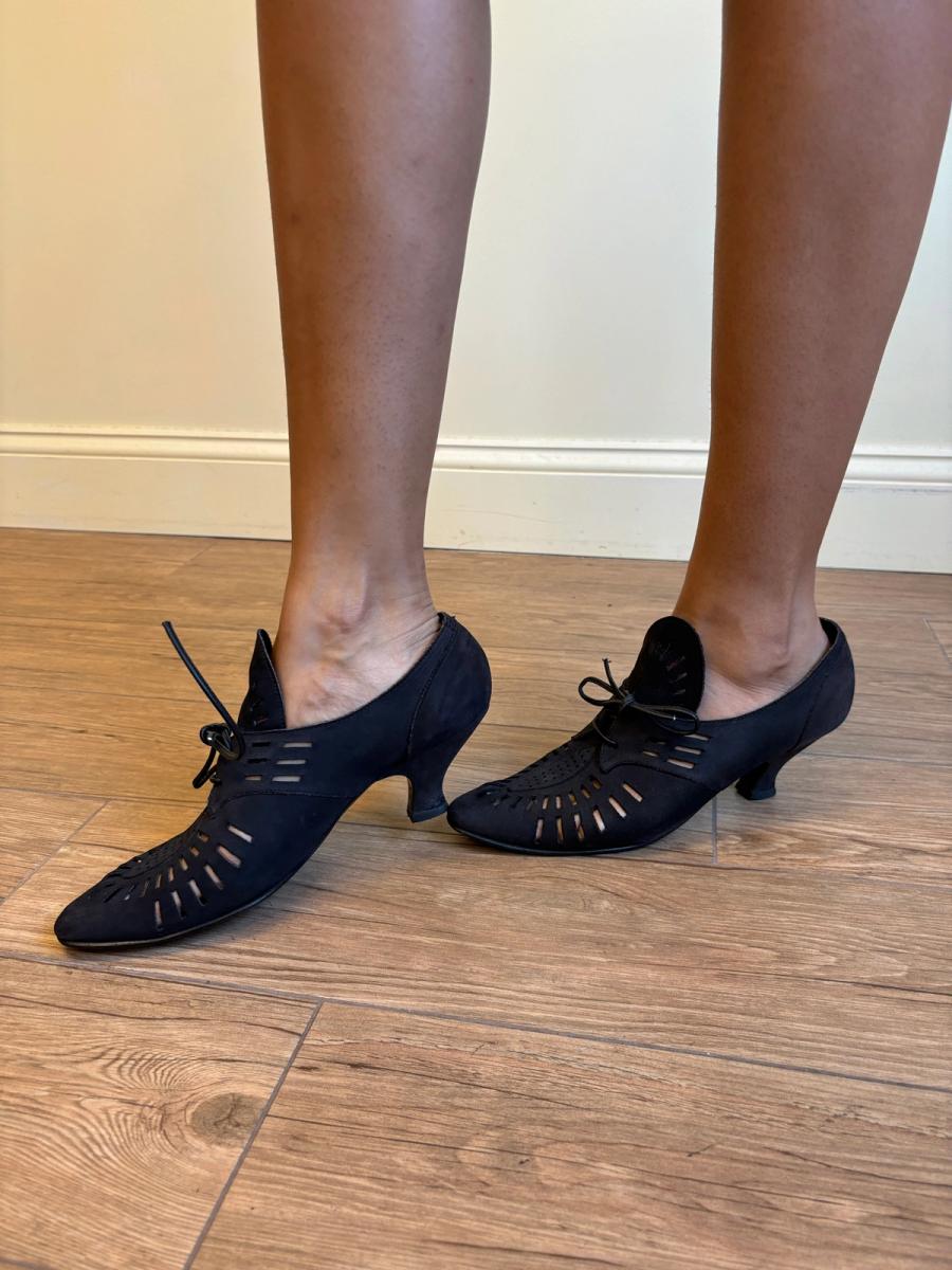 1980s Norma Kamali Cutout Suede Shoes  product image