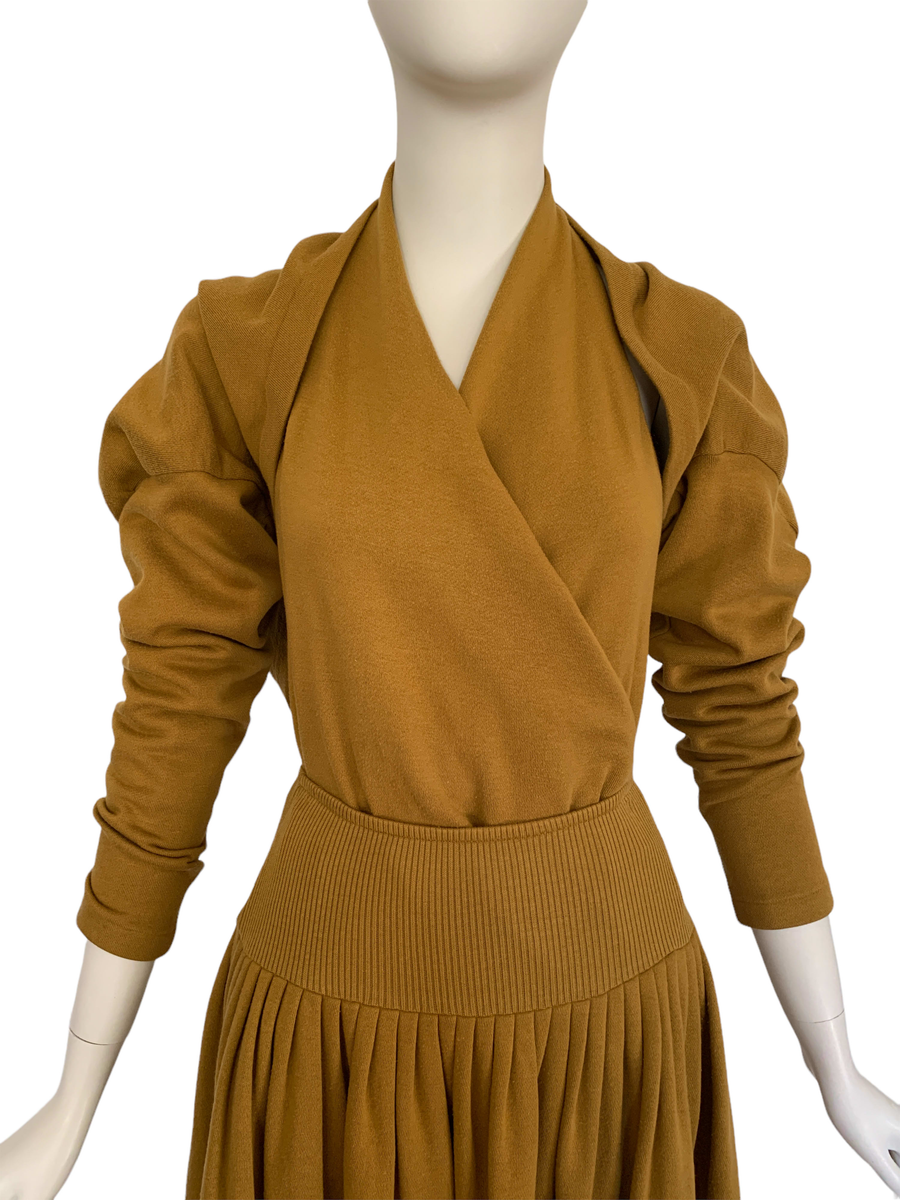 80s Norma Kamali Ochre 3 Piece Dress product image