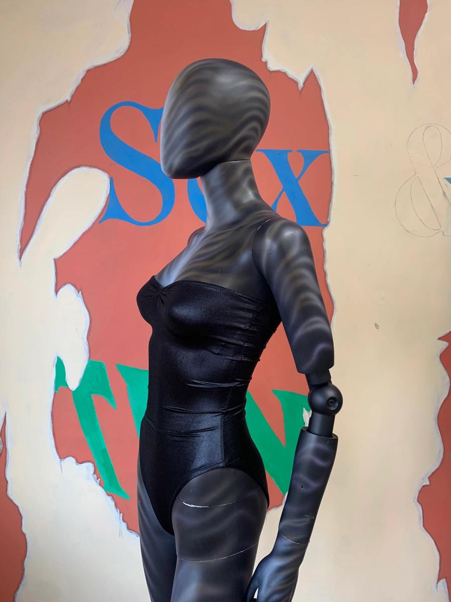Deadstock OMO Norma Kamali Wet Look Bodysuit product image
