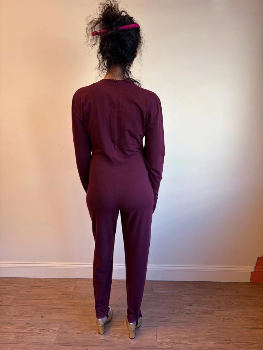 80s Norma Kamali Plum Leotard product image