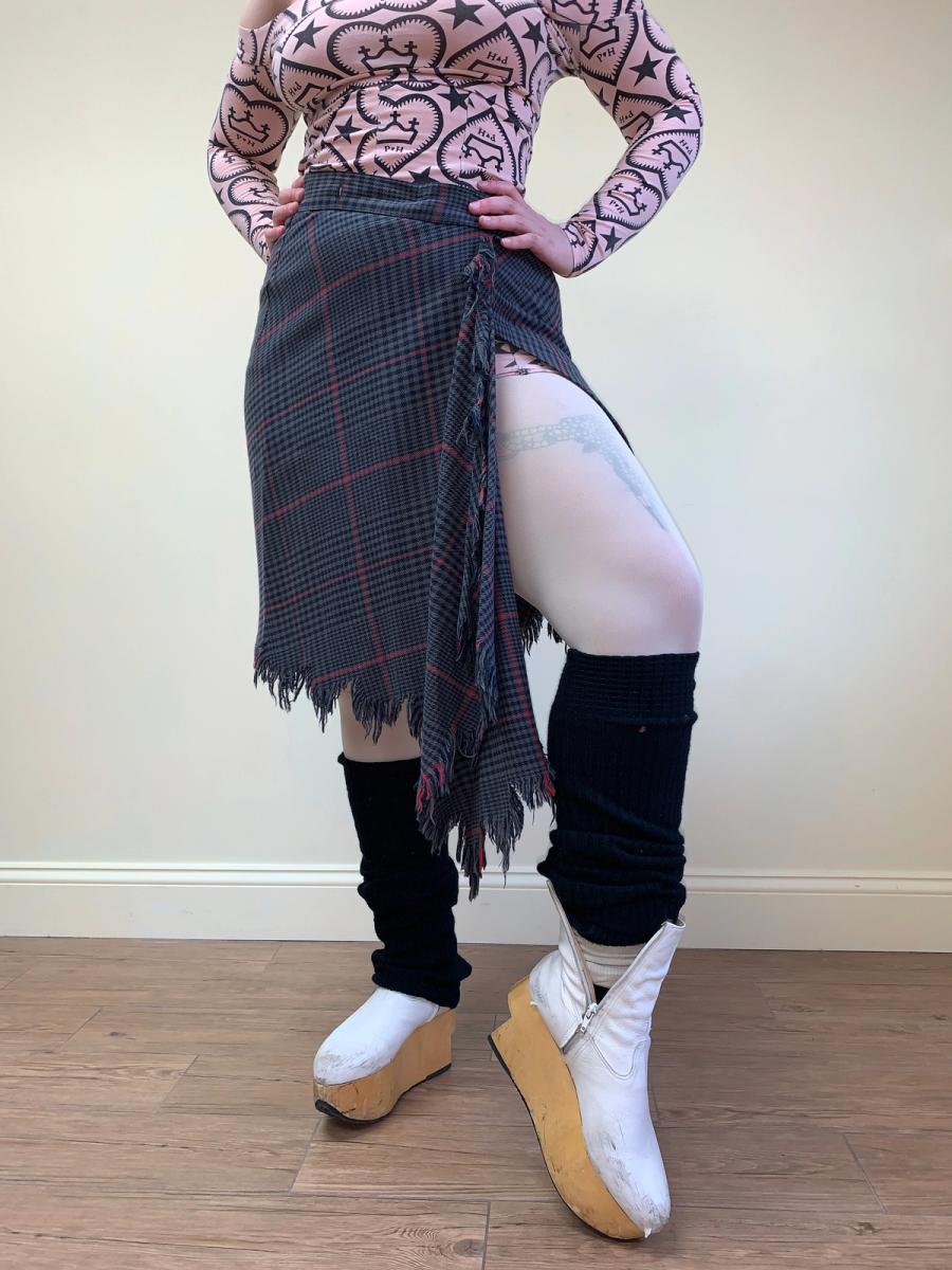 90s Vivienne Westwood Shredded Tartan Skirt product image