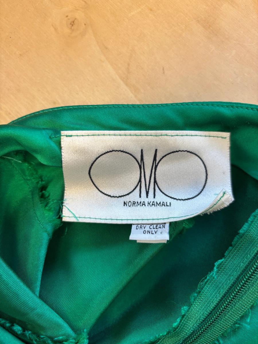 1980s Norma Kamali OMO Emerald Green Trumpet Skirt product image