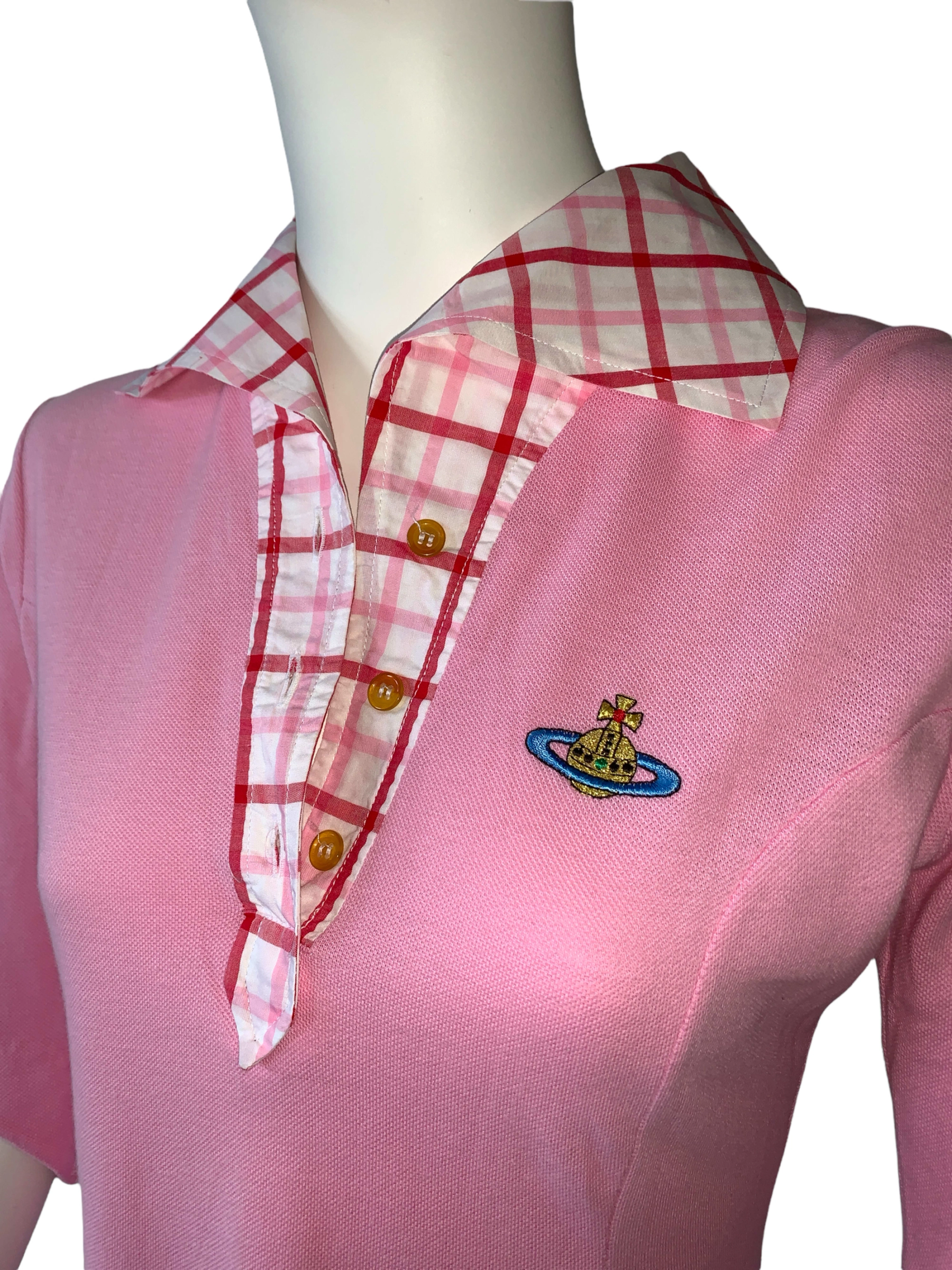 Vivienne westwood white polo clearance pink collar