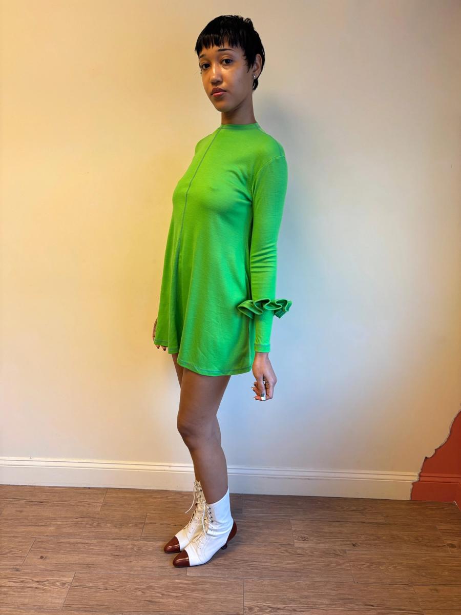 Vintage Chantal Thomass Green Ruffled Trim Dress product image